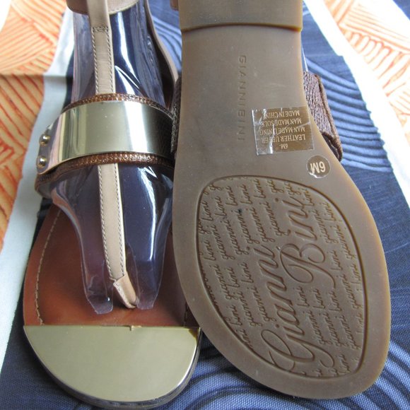 Gianni Bini Gold Lainey T-strap Sandal - Picture 3 of 10